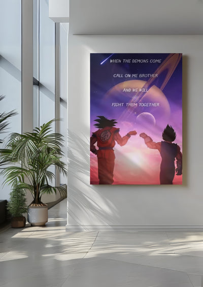 Cuadro de Végueta y goku amigos