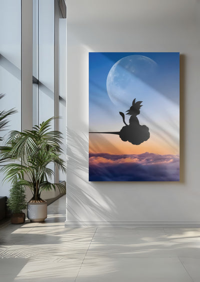 Cuadro de goku en nube voladora