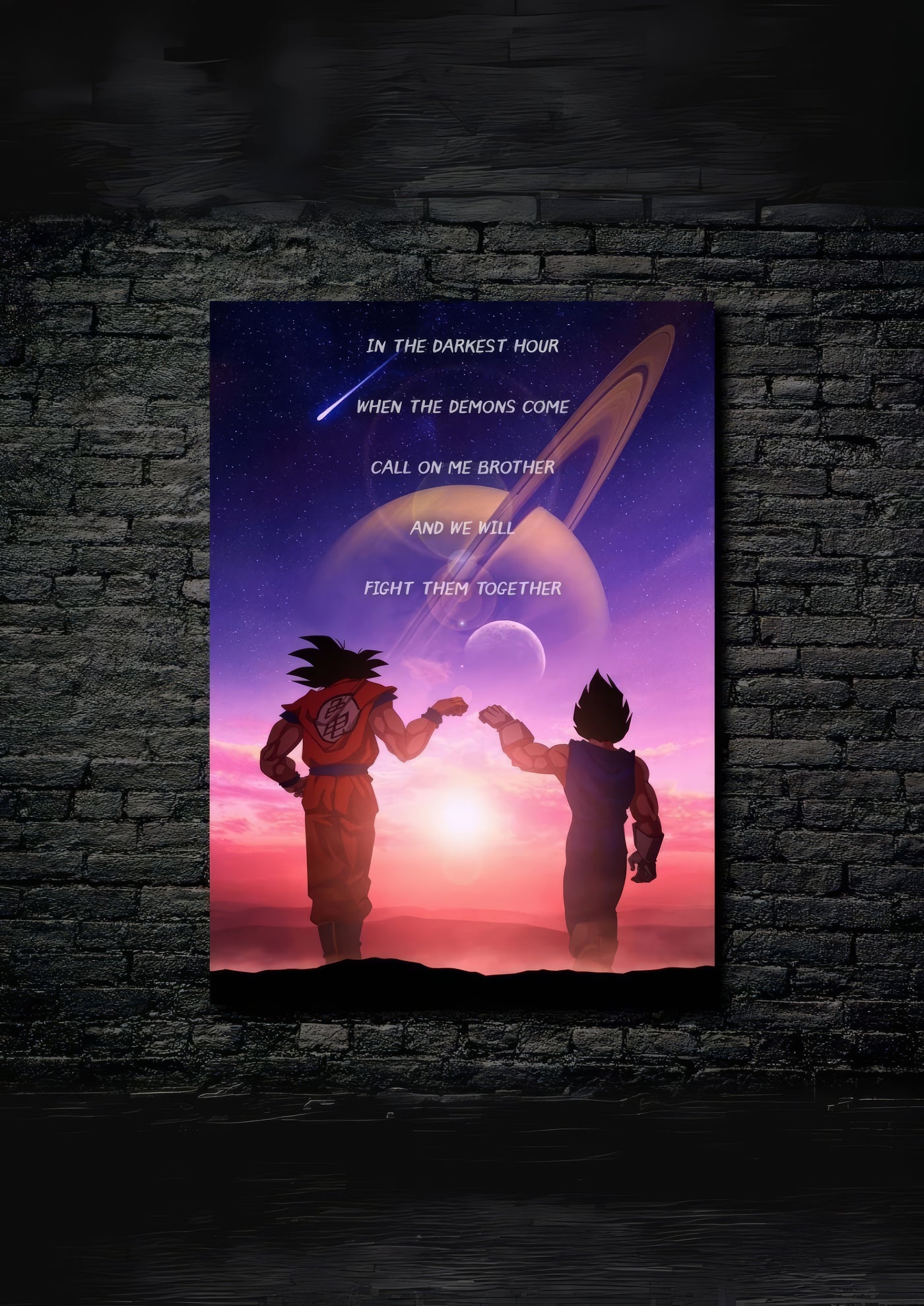 Cuadro de Végueta y goku amigos