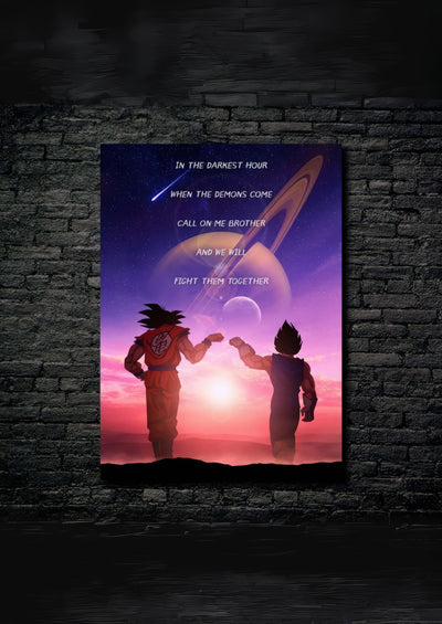 Cuadro de Végueta y goku amigos