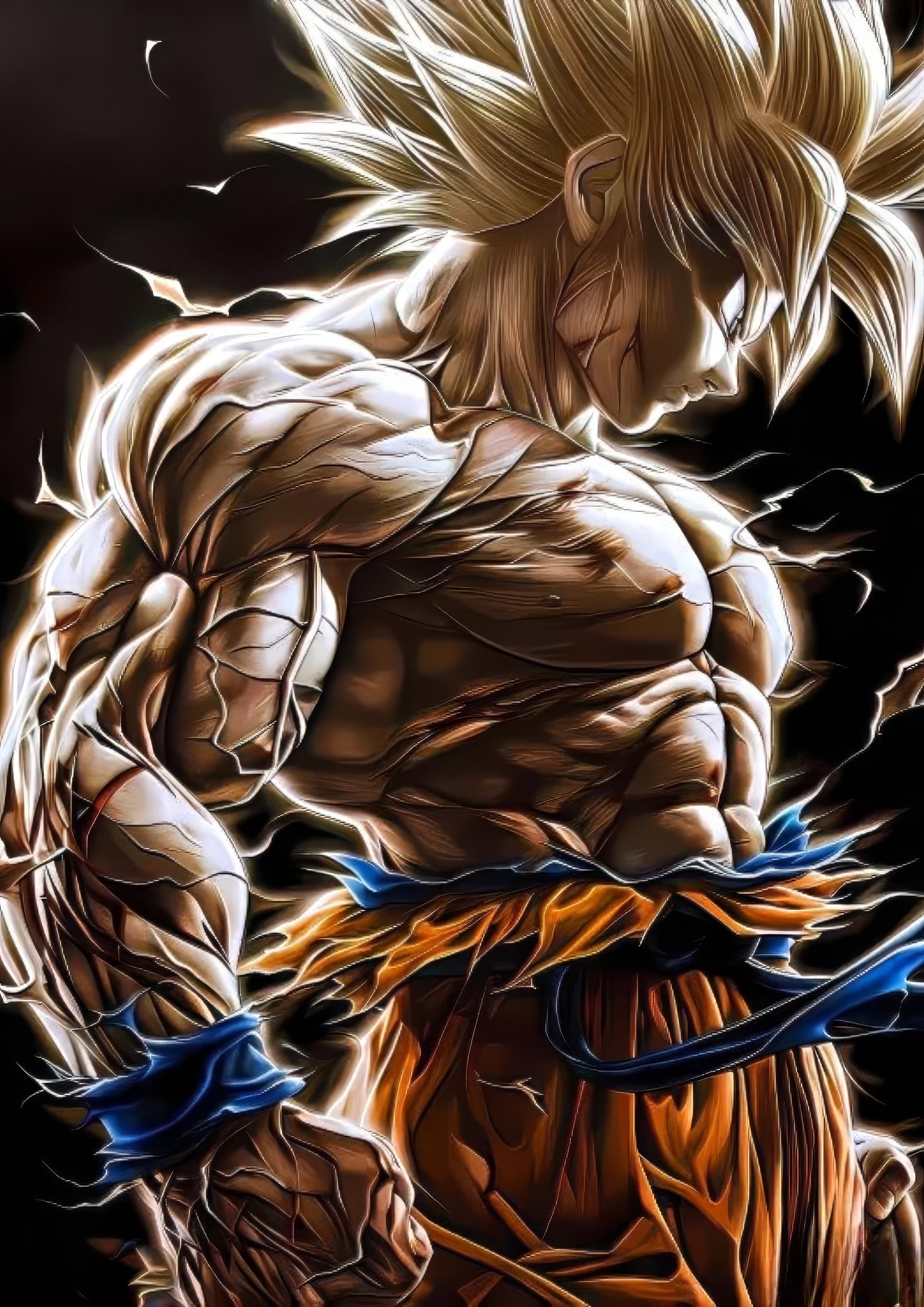 Cuadro de goku musculoso