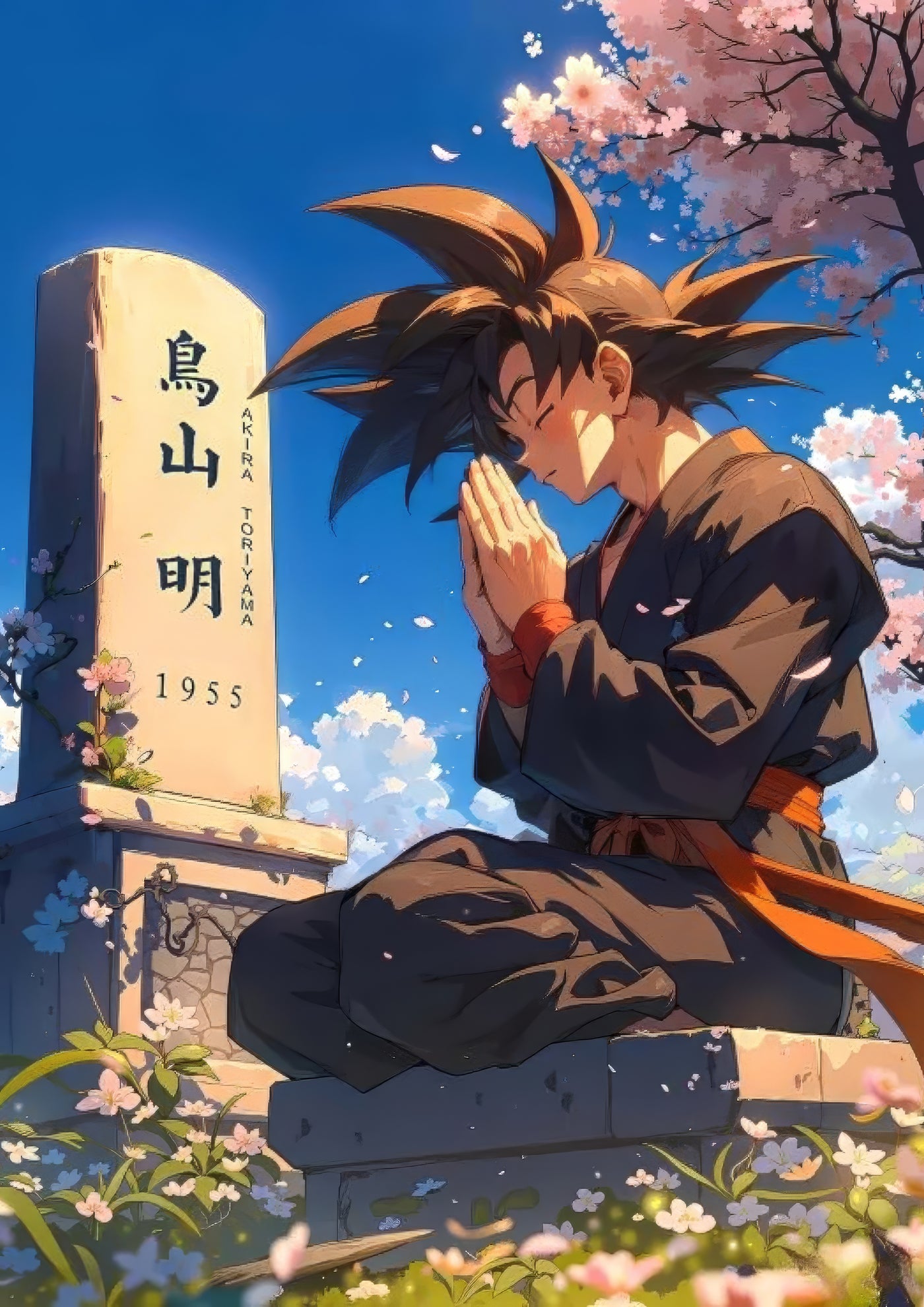 Cuadro de goku meditando