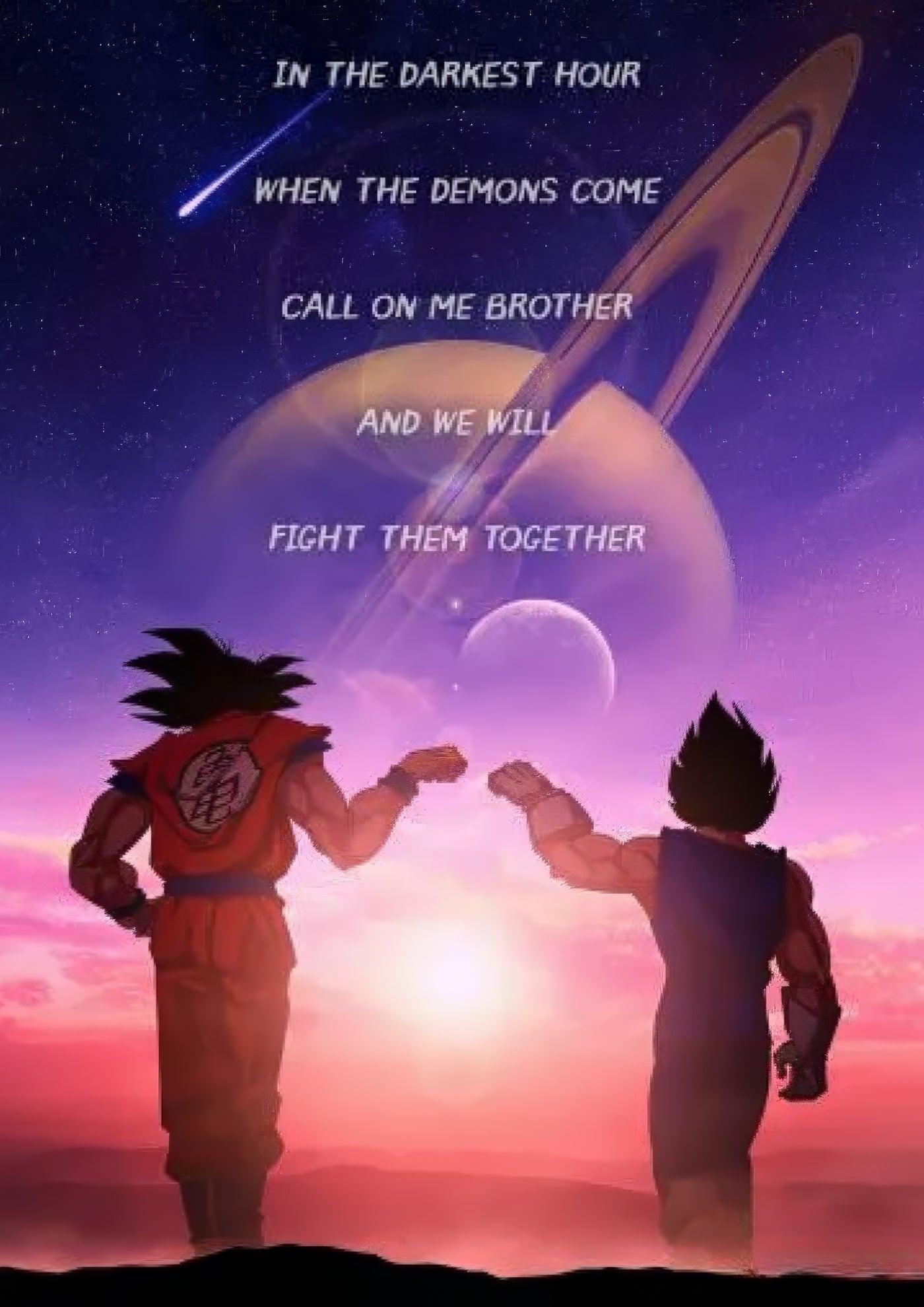 Cuadro de Végueta y goku amigos