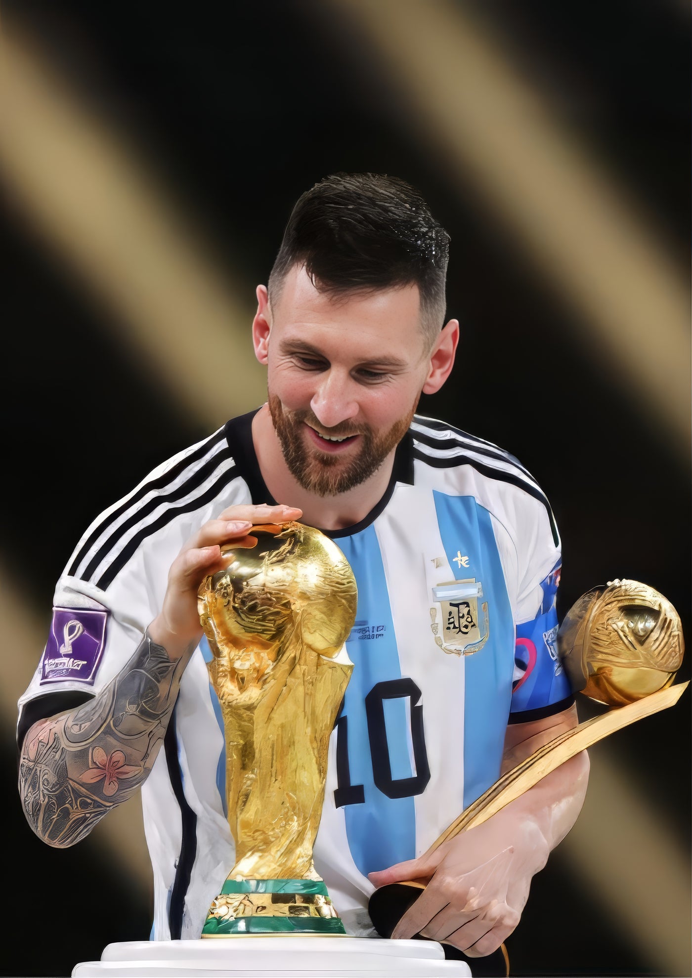 Cuadro de Lionel Messi campeón