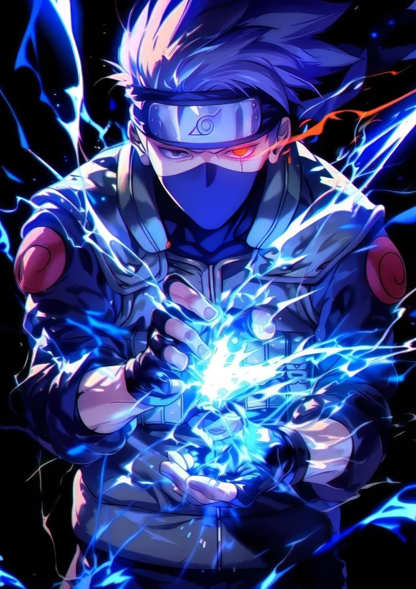 Cuadro de kakashi con chidori