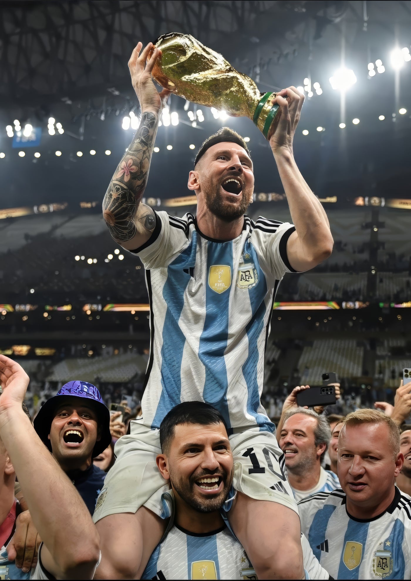 Cuadro de Lionel Messi campeón