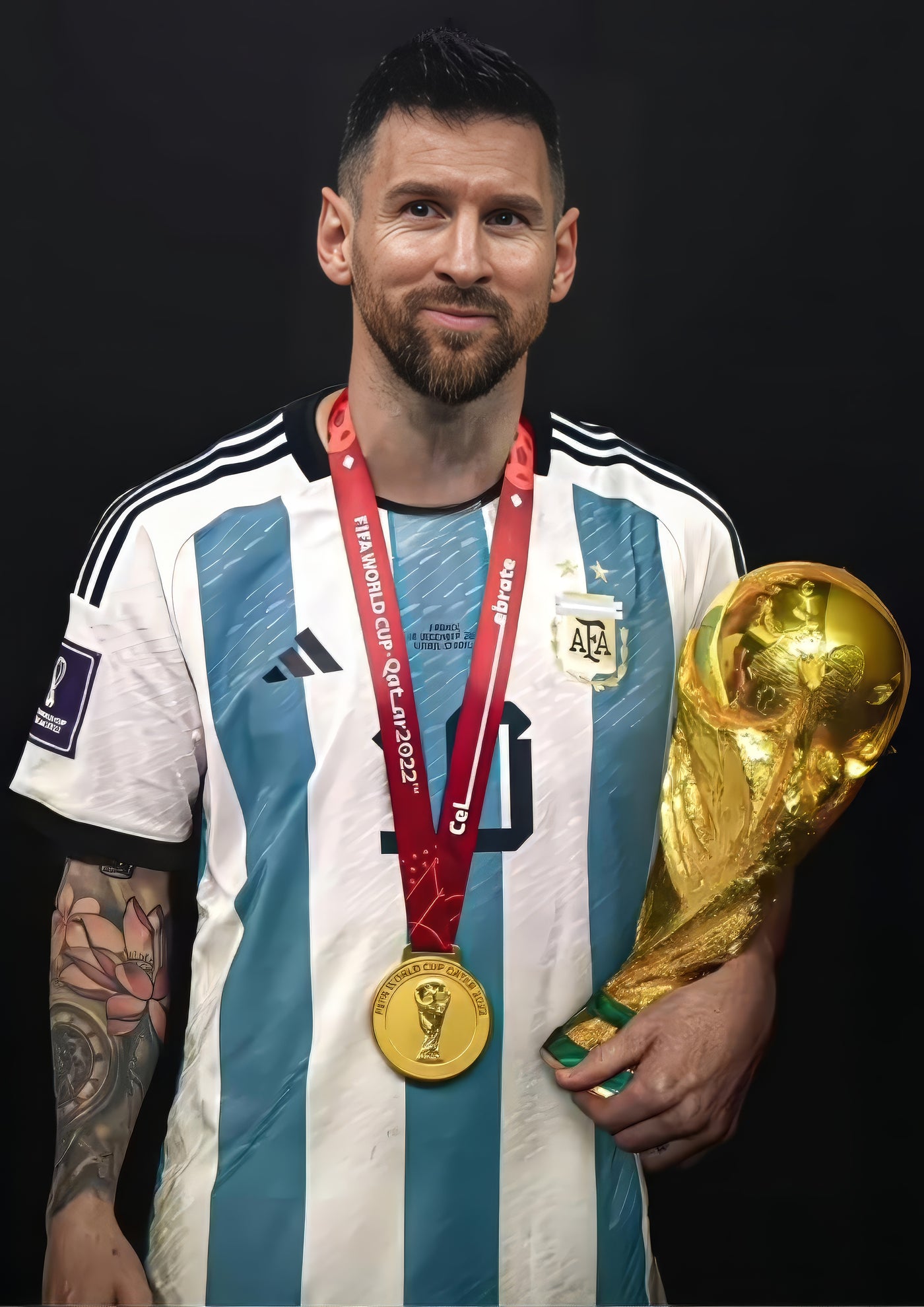 Cuadro de Lionel Messi campeón
