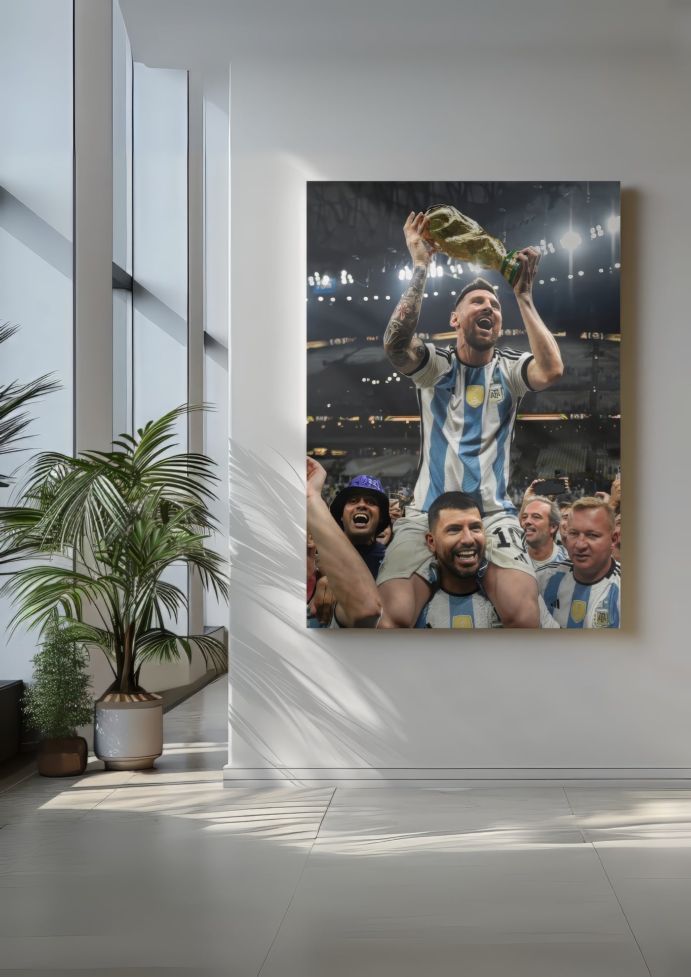 Cuadro de Lionel Messi campeón