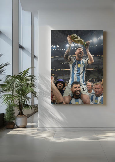 Cuadro de Lionel Messi campeón
