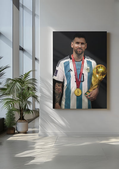 Cuadro de Lionel Messi campeón