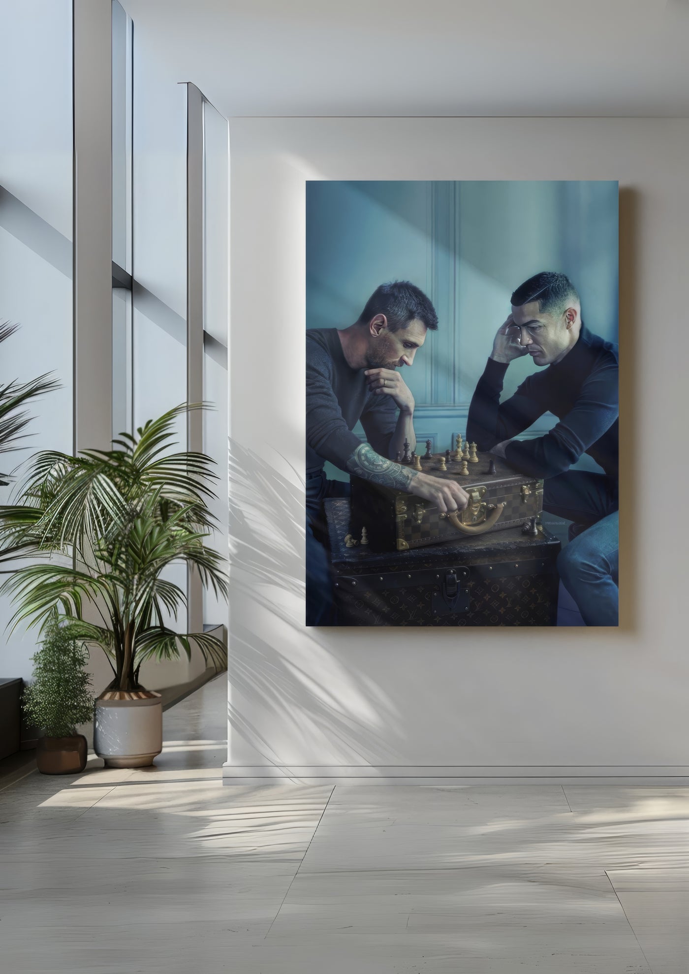 Cuadro de Messi y Ronaldo