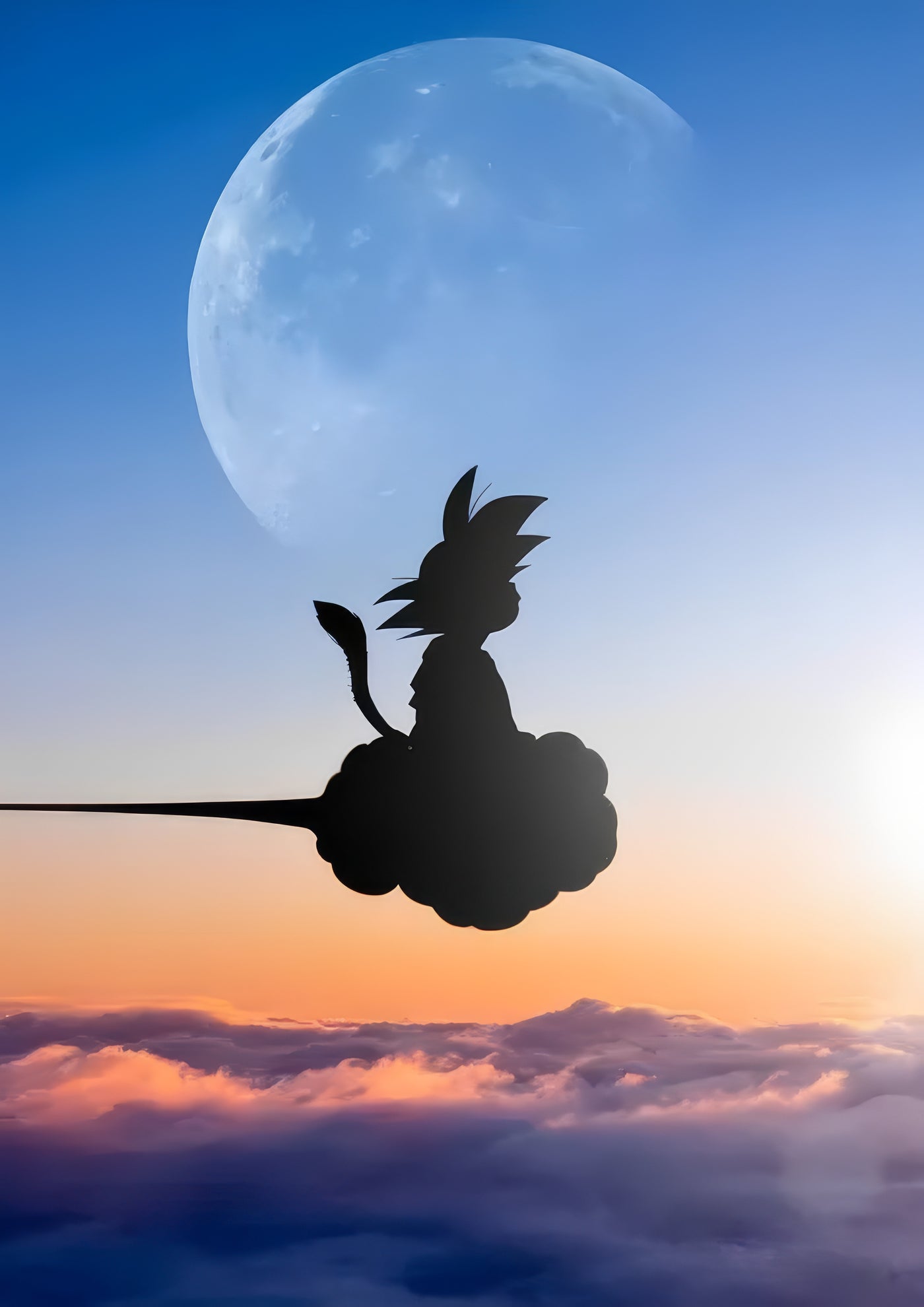 Cuadro de goku en nube voladora