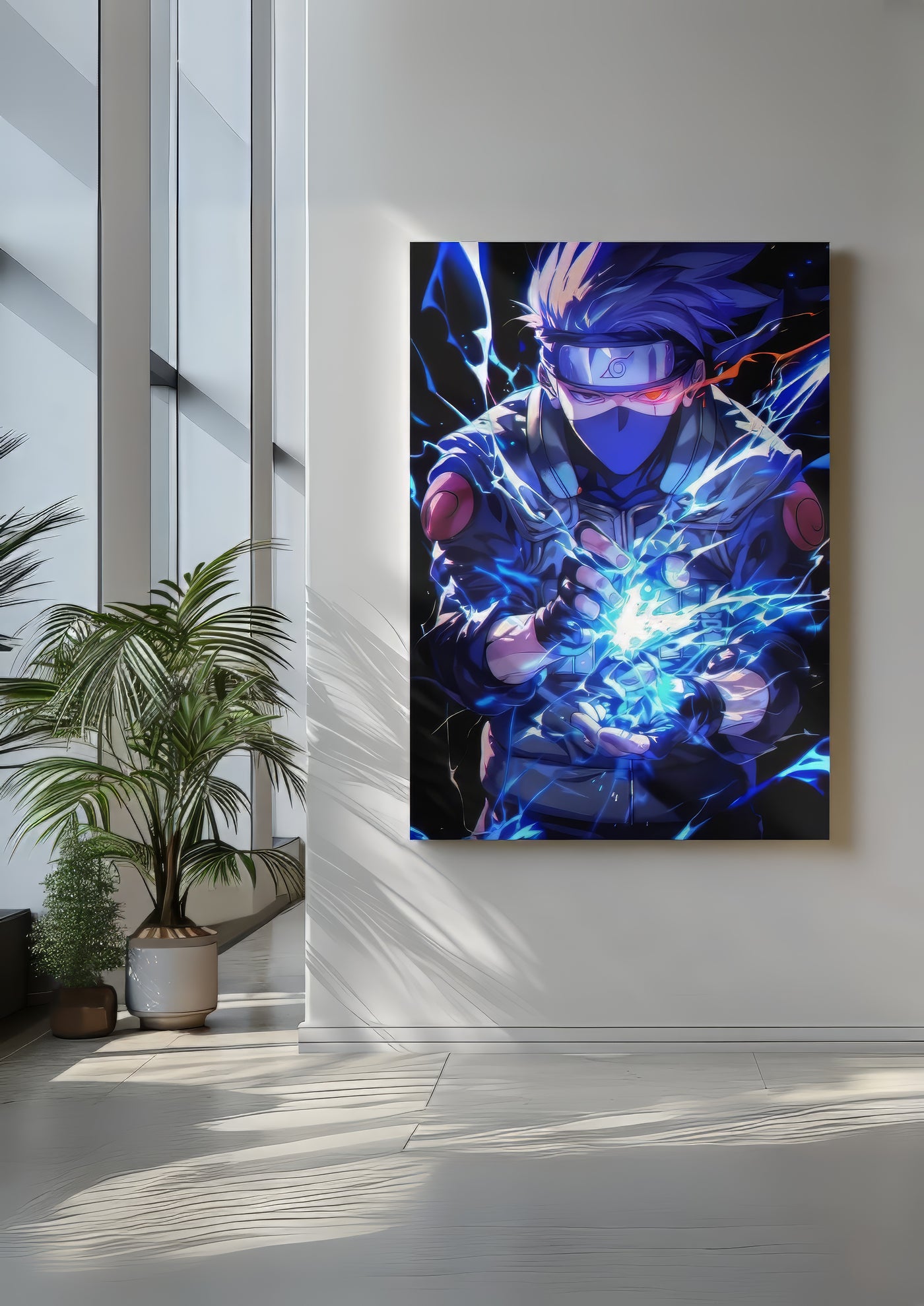 Cuadro de kakashi con chidori