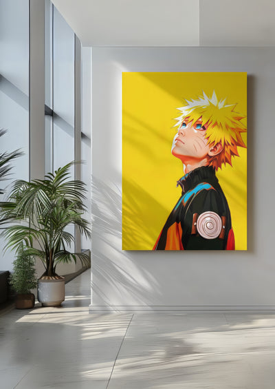 Cuadro de naruto fondo amarillo